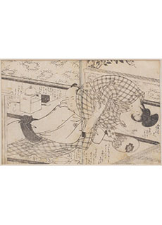 18th Century Shunga Woodblock Print by Utagawa Toyokuni I